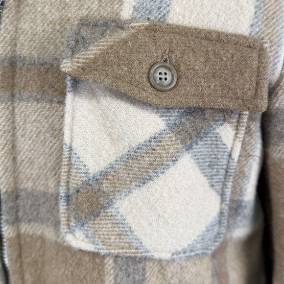 Woolrich Mens Medium Plaid Wool Blend Jacket Talon Zipper Sherpa Lining 70's - Picture 9 of 14